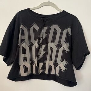 AC/DC Zip Up Crop Top